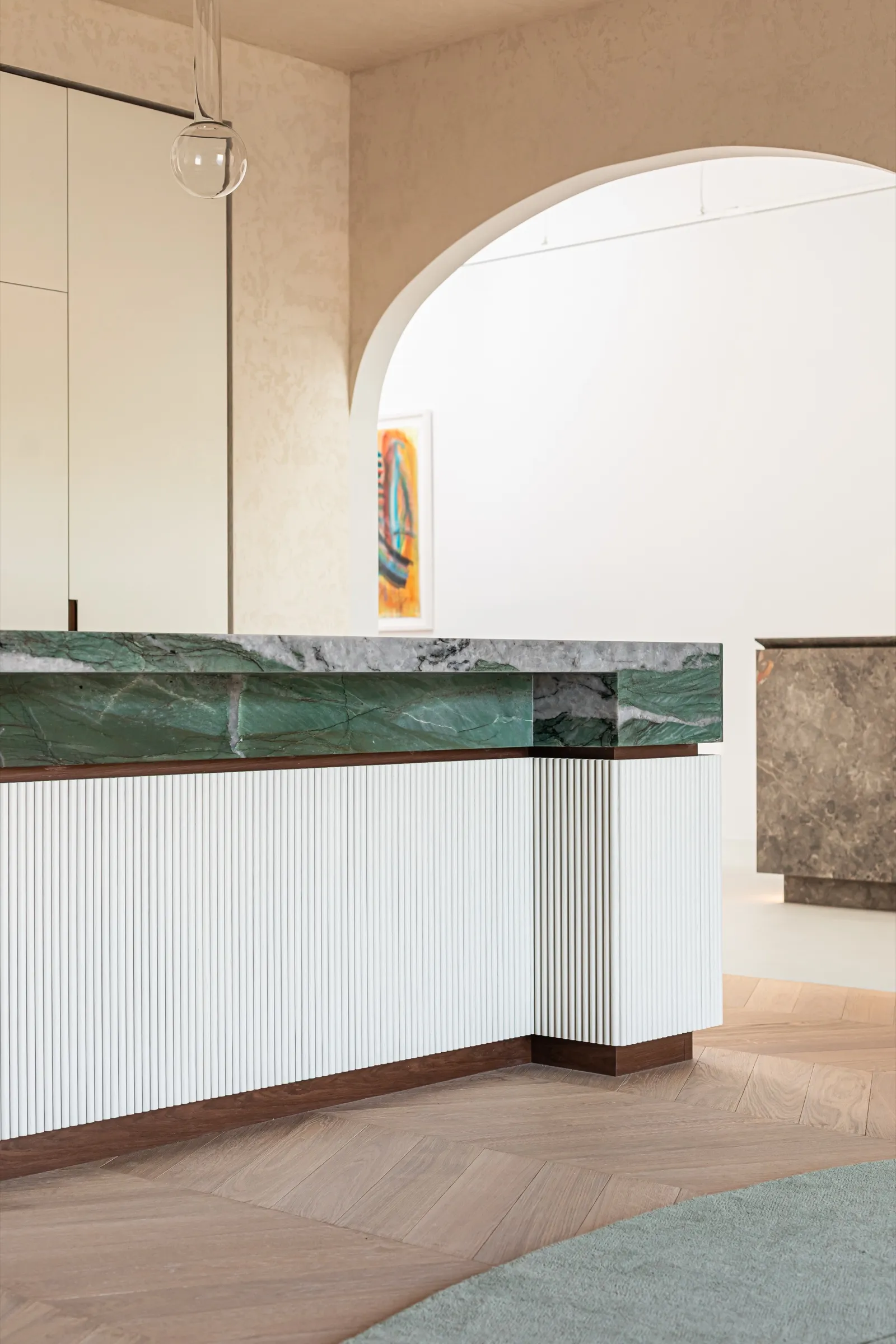 Grove — green quartzite and oak, view 13