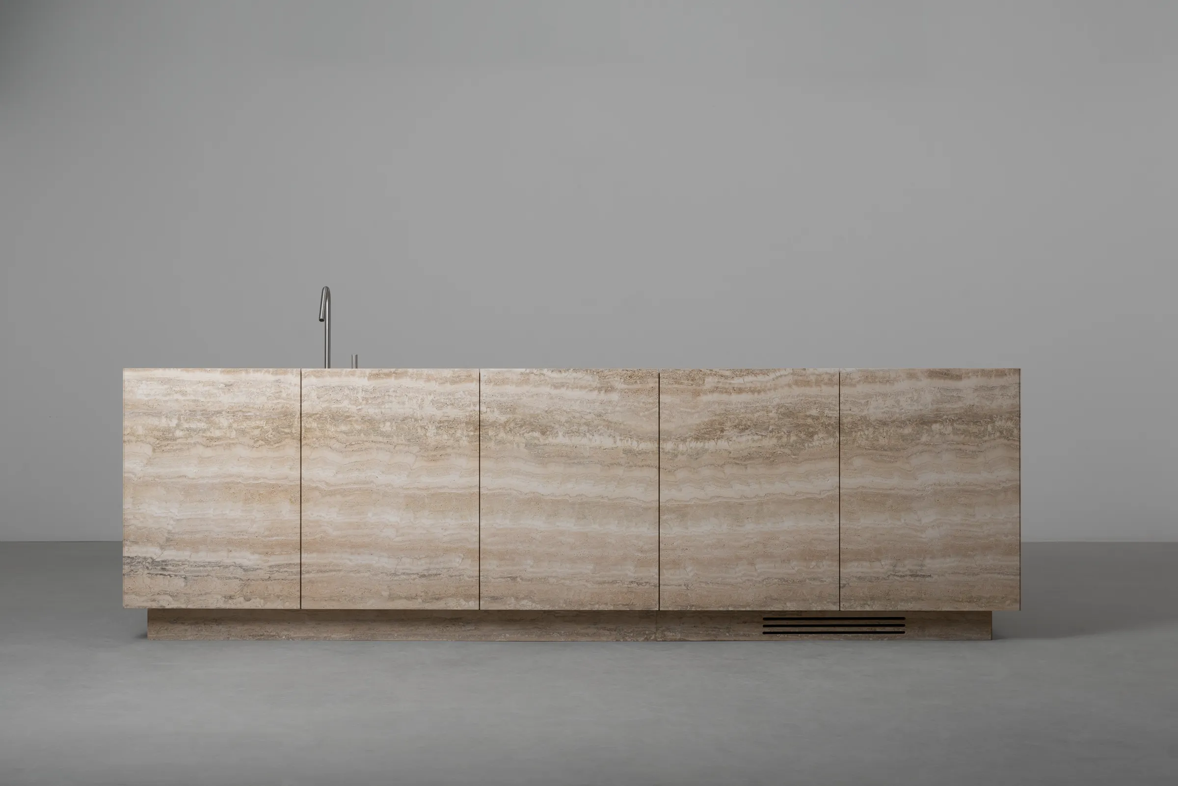 Impluvium — Bianco Rapolano travertine, view 1