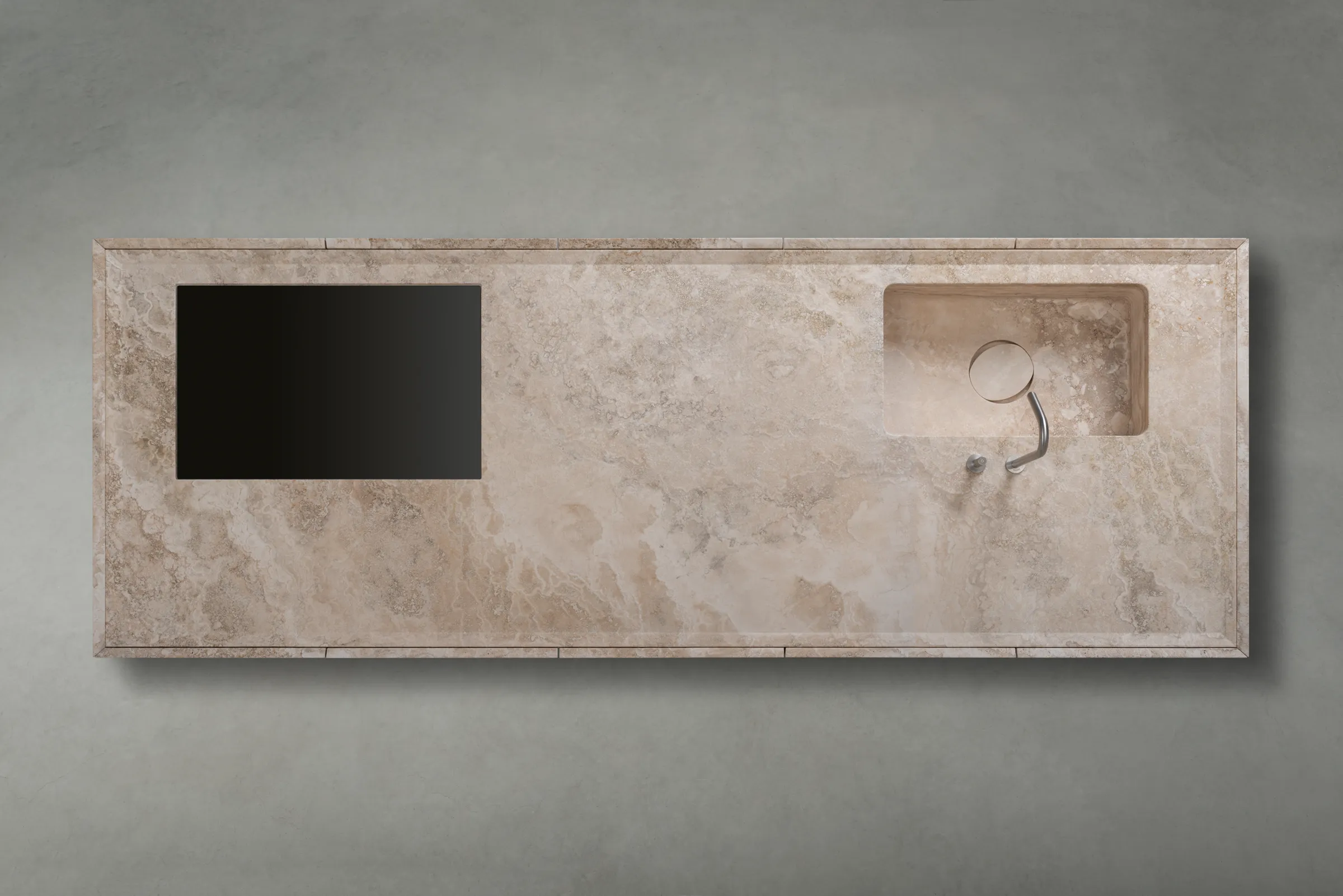 Impluvium — Bianco Rapolano travertine, view 8