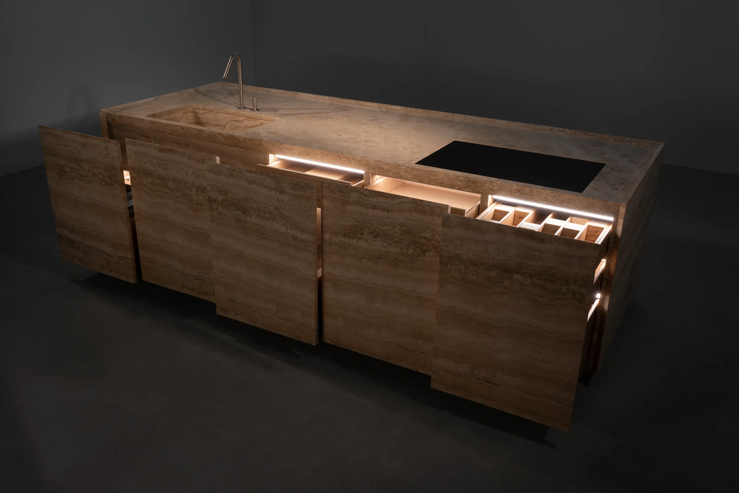 Impluvium — Bianco Rapolano travertine, view 9