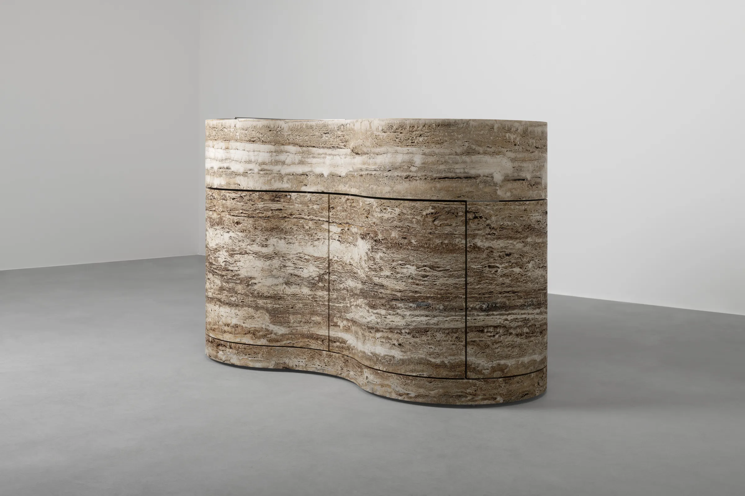 June — Becagli travertine bar unit, view 2