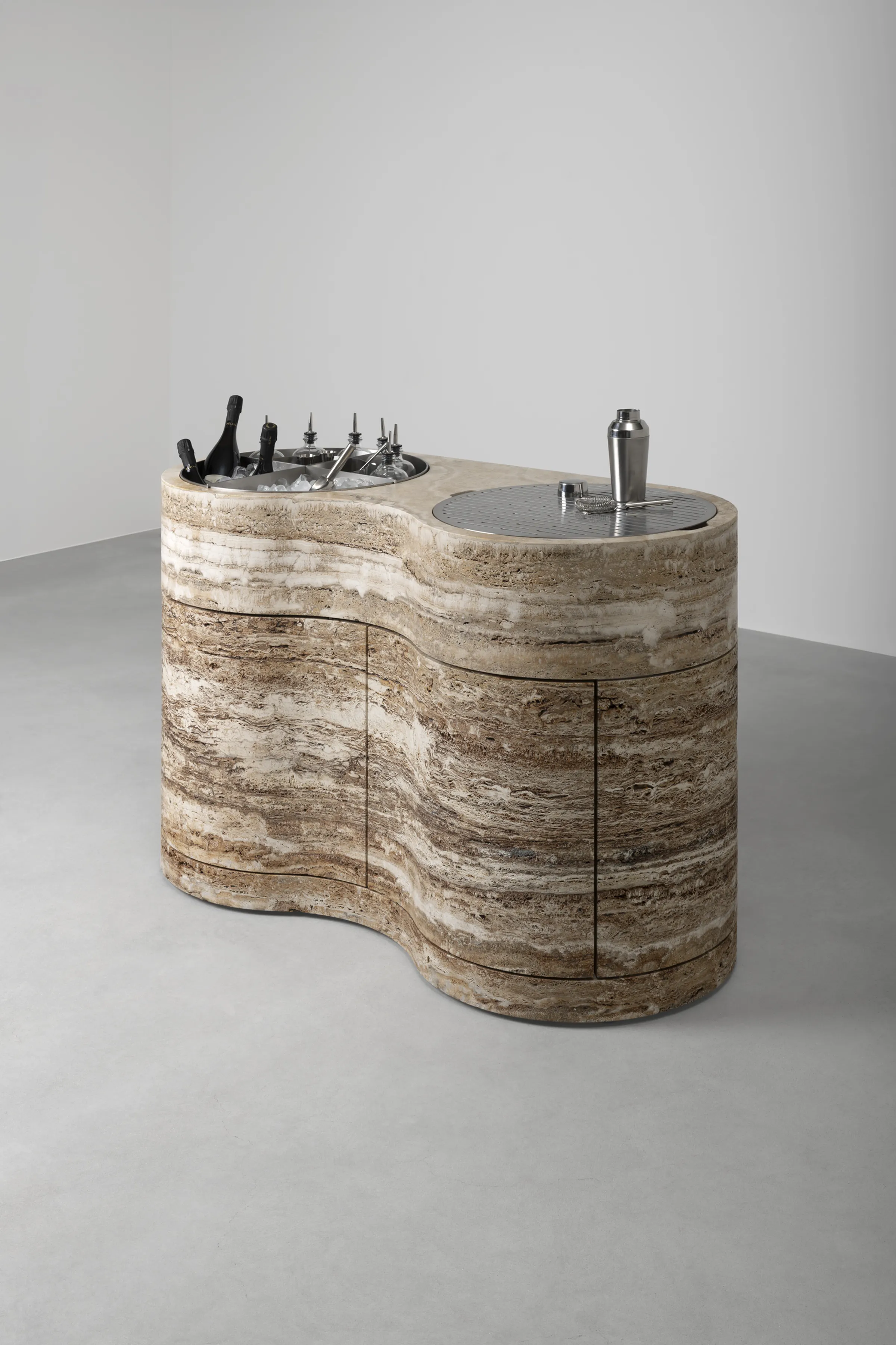 June — Becagli travertine bar unit, view 8