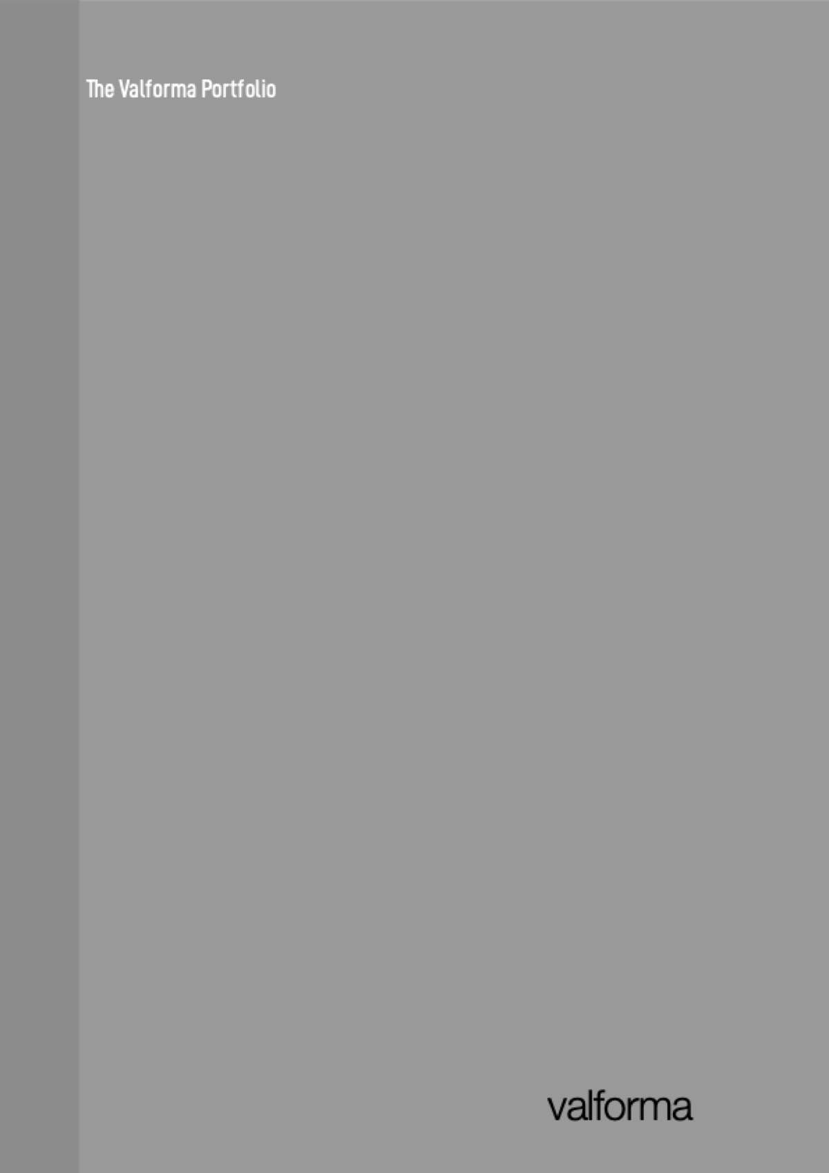 Valforma Portfolio cover — editorial catalogue of projects