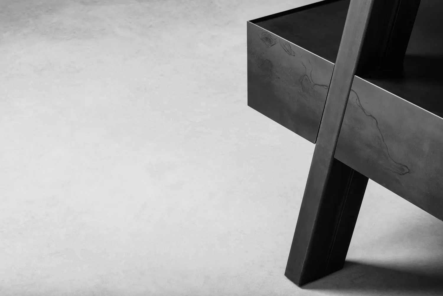 Sider — stone and steel kitchen island, view 3