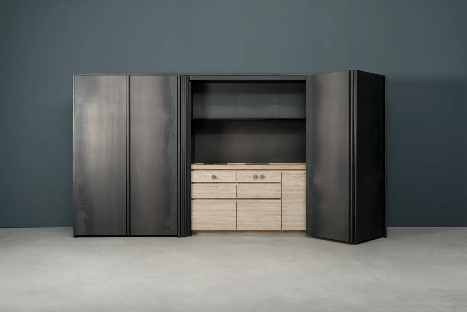 Sider — stone and steel kitchen island, view 5